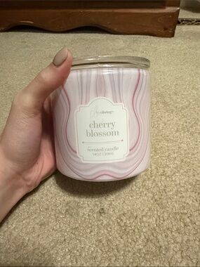True Living Cherry Blossom Scented Candle - Pink